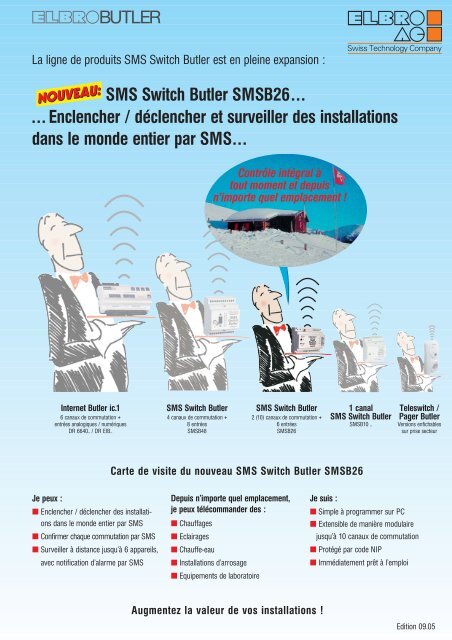 SMS Switch Butler SMSB26... ... Enclencher / dÃ©clencher ... - Elbro AG