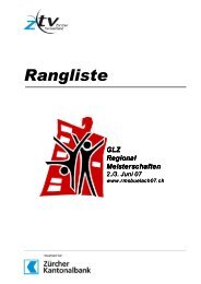 rangliste regionalmeisterschaften 2007 in bÃ¼lach - Turnverein Rafz