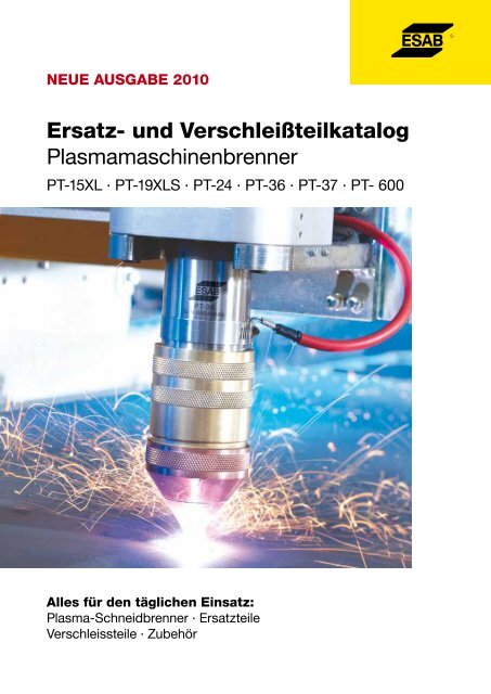 Ersatz- und VerschleiÃteilÃ¼bersicht PT- 19XLS - ESAB