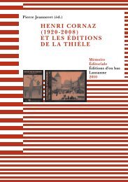 HENRI CORNAZ (1920-2008) ET LES ÉDITIONS DE LA THIÈLE