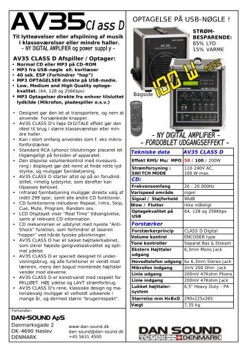 AV35Class D - DAN-SOUND Entrance page