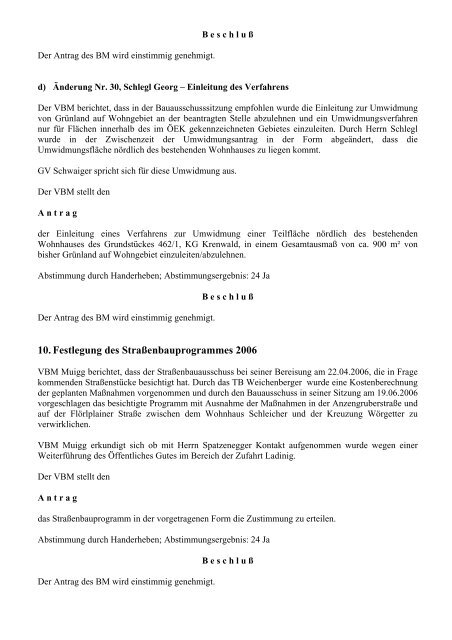 Gemeinderatssitzung Nr. 3 vom 30.06.2006 - .PDF - Lengau