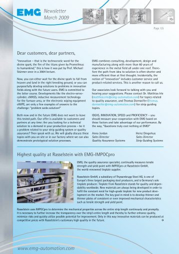 Newsletter March 2009 - EMG Automation GmbH