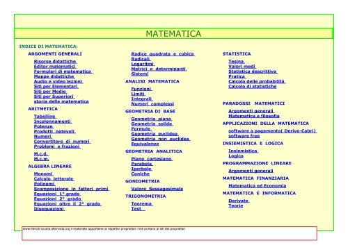 Matematica Libro Di Scuola Altervista