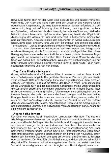 Ausgabe 7, Sommer 2002 - Yoga Vidya