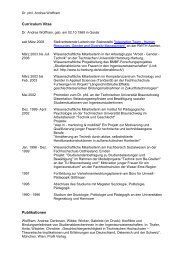 Curriculum Vitae Publikationen - Human Resources, Gender and ...