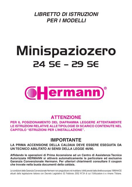 Caldaia Hermann Minispaziozero 24 - SE - Certened