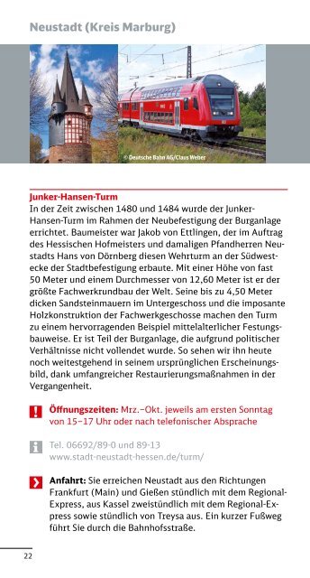 Mit der Bahn Burgen und Schlösser in Hessen entdecken