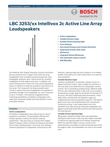 LBC 3253/xx Intellivox 2c Active Line Array Loudspeakers - AVW