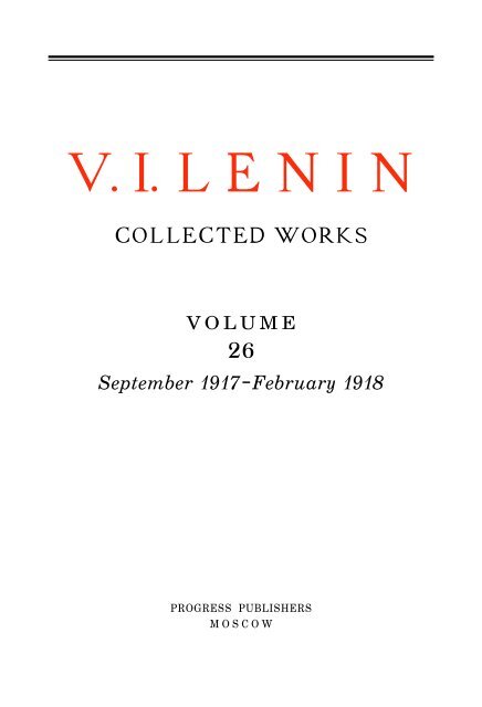 Collected Works of V. I. Lenin - Vol. 26 - From Marx to Mao