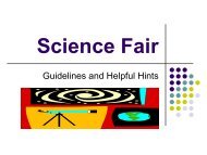 Science Fair Information - McBean Elementary School