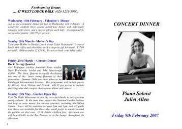 CONCERT DINNER Piano Soloist Juliet Allen - Beales Hotels