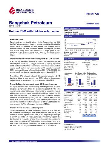 Bangchak Petroleum - Investor Relations