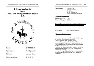 2. Holzpferdturnier beim Reit- und Voltigierverein Equus e.V.