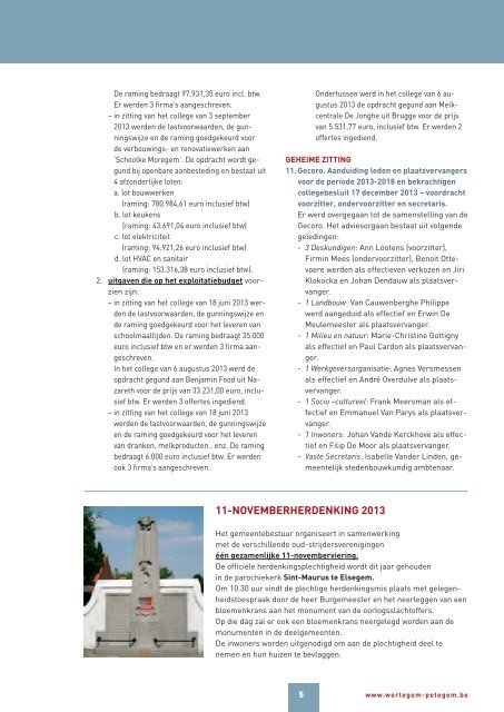 Infoblad nr. 6 : november-december 2013 - Wortegem-Petegem