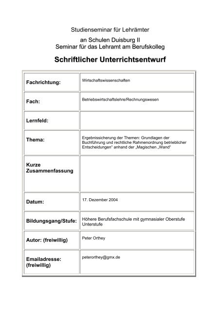 Studienseminar Fur Das Lehramt Fur Die Sekundarstufe Ii