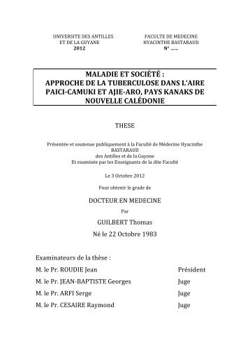 Maladie et SociÃ©tÃ© - Centre Hospitalier Territorial