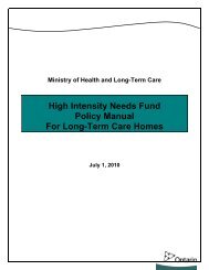 HINF Manual - Ontario Long Term Care Association