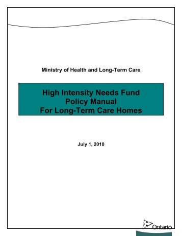 HINF Manual - Ontario Long Term Care Association