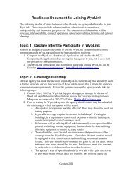 Readiness Document for Joining the Wyolink System