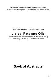 Lipids, Fats and Oils Book of Abstracts - Euro Fed Lipid