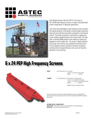 6' x 24' PEP Vari-Vibe High Frequency Screen Units - KPI-JCI