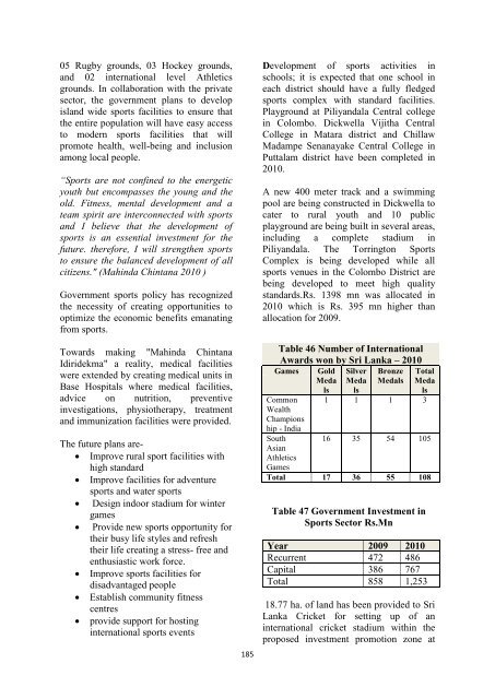 Performance Report â 2010 - Ministry of Finance and Planning