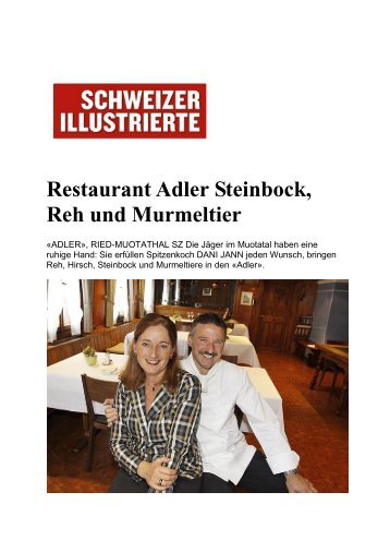 Restaurant Adler Steinbock, Reh und Murmeltier