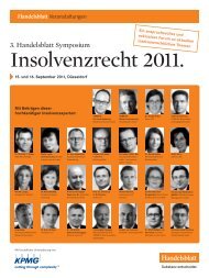 3. Handelsblatt Symposium Insolvenzrecht 2011. - White & Case