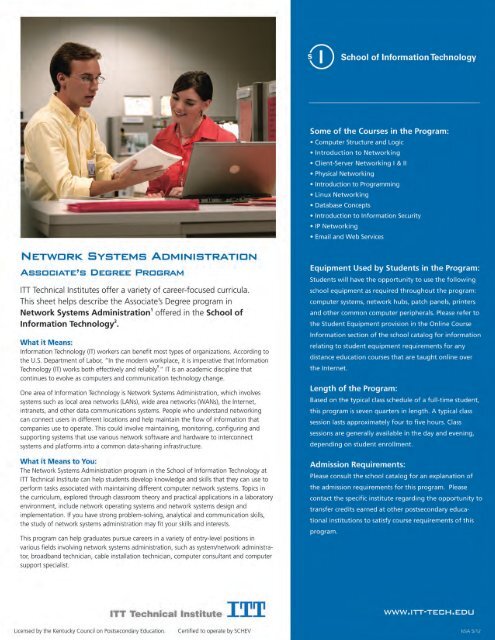 Network Systems Administration - ITT Technical Institute