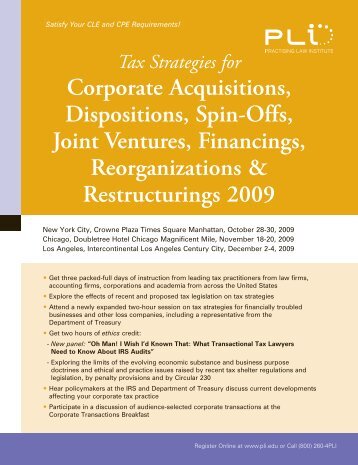 Tax Strategies For Corporate Acquisitions ... - White & Case