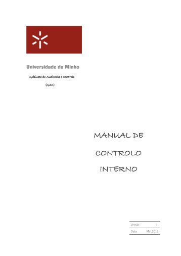 Manual de Controlo Interno da UMinho - Universidade do Minho