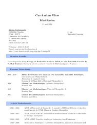 Curriculum Vitae - Biostatistique