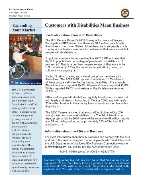 Customers with Disabilities Mean Business - ADA.gov