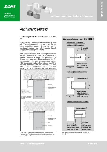 Ausführungsdetails - Mauerwerksbau - Lehre