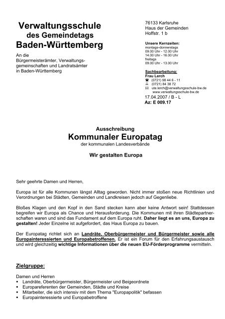 Verwaltungsschule Baden Wurttemberg