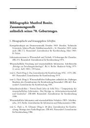 Bibliographie Manfred Bonitz. Zusammengestellt anlÃƒÂ¤sslich seines ...