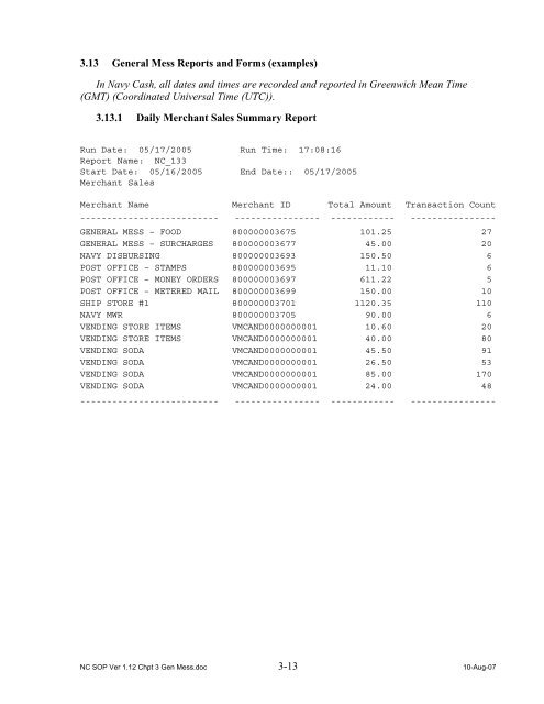 Navy Cash Standard Operating Procedures - Financial Management ...