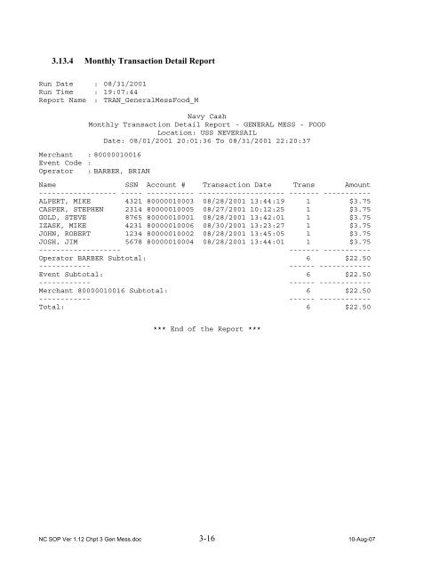 Navy Cash Standard Operating Procedures - Financial Management ...