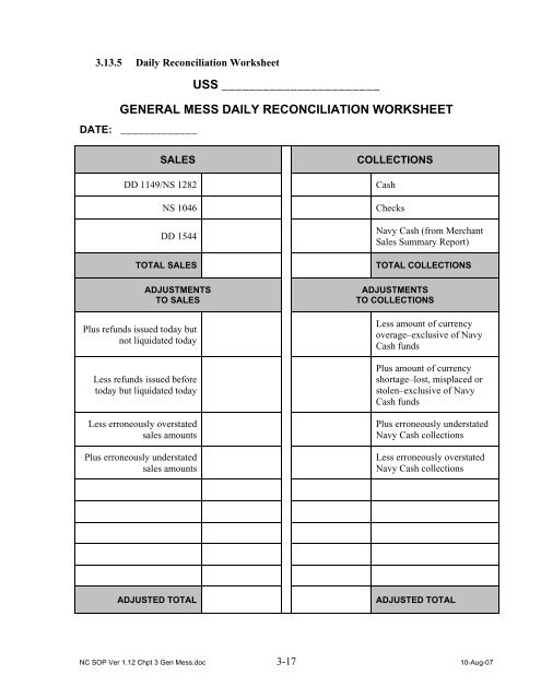 Navy Cash Standard Operating Procedures - Financial Management ...