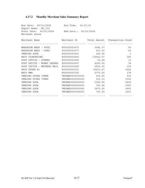 Navy Cash Standard Operating Procedures - Financial Management ...