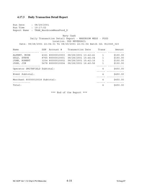 Navy Cash Standard Operating Procedures - Financial Management ...