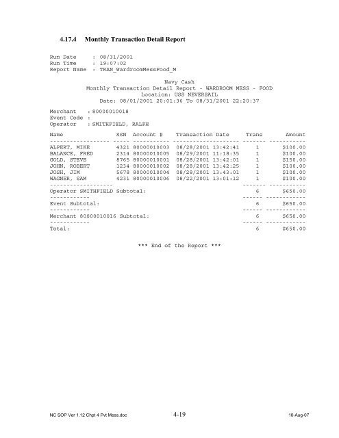 Navy Cash Standard Operating Procedures - Financial Management ...