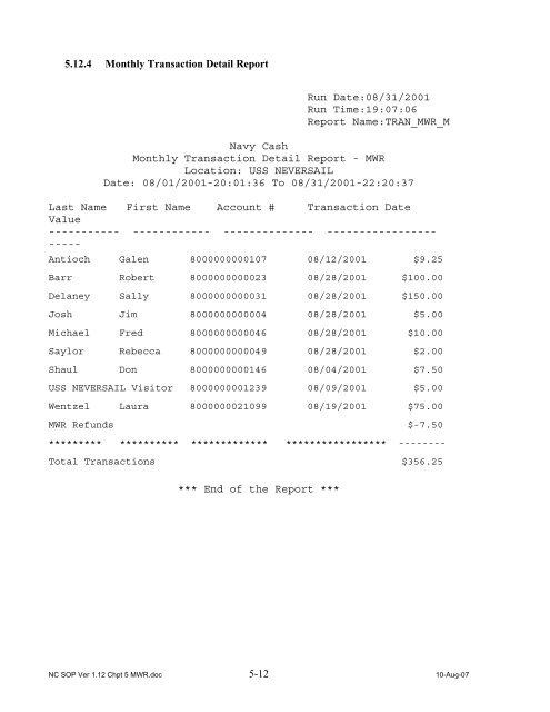 Navy Cash Standard Operating Procedures - Financial Management ...