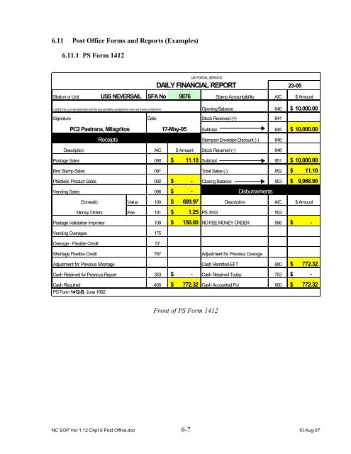 Navy Cash Standard Operating Procedures - Financial Management ...