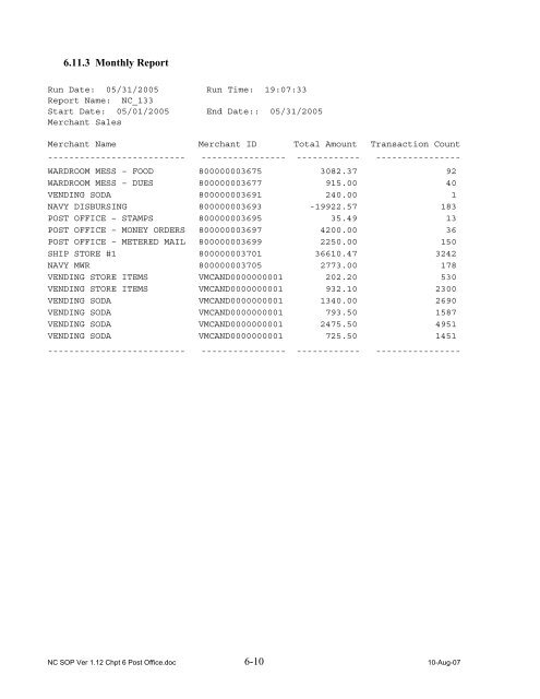 Navy Cash Standard Operating Procedures - Financial Management ...