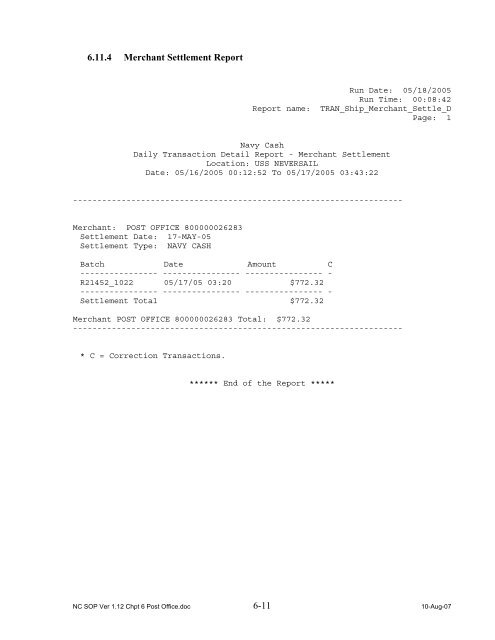 Navy Cash Standard Operating Procedures - Financial Management ...