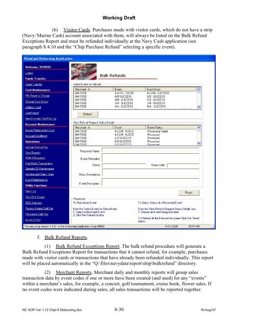 Navy Cash Standard Operating Procedures - Financial Management ...