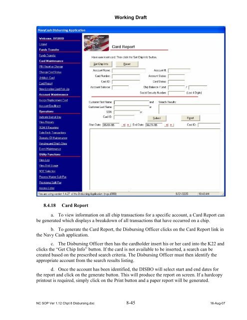 Navy Cash Standard Operating Procedures - Financial Management ...