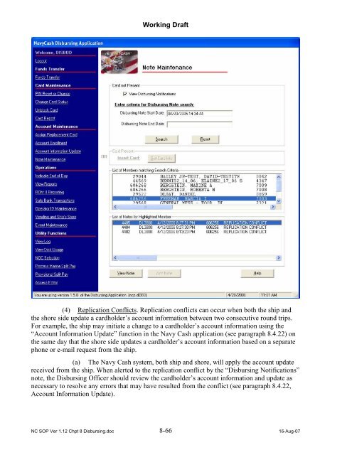 Navy Cash Standard Operating Procedures - Financial Management ...